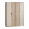 Armadio guardaroba a 4 ante battenti Beige e Rovere Chiaro in pannello truciolare nobilitato, 120 x 52 x 200 cm