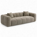 Divano 3 Posti Lineare in Tessuto Bouclé Grigio Tortora 228 x 98 x 72 cm