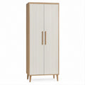 Armadio a 2 ante battenti bianco e rovere naturale, 80 x 40 x 180 cm