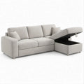 Divano angolare 3 posti con penisola reversibile contenitore Grigio chiaro, 240 x 150 x 85 cm